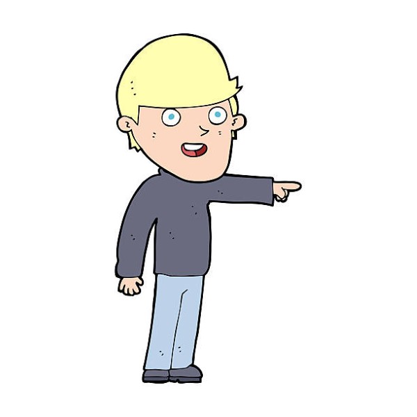 cartoon pointing man