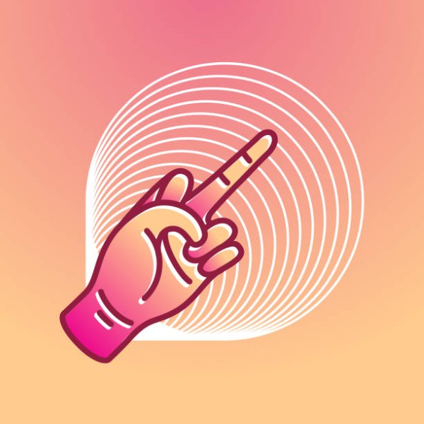 Illustration in modern style, middle finger