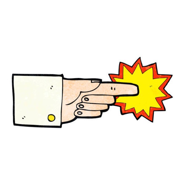 Pointing business hand cartooon