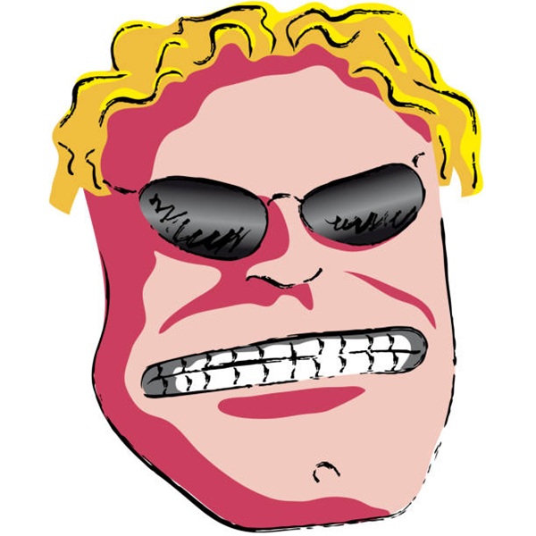 Face of angry person, sketch drawing, vector illustration.