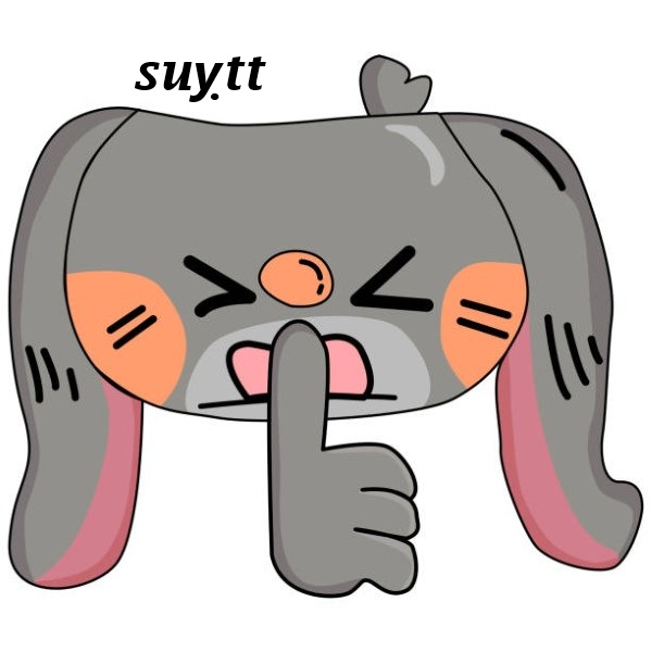 little Rabbit Holland Lop character holding hand near mouth silence. Shh symbol