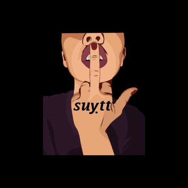 Beautiful girl shows middle finger. Fuck you symbol.