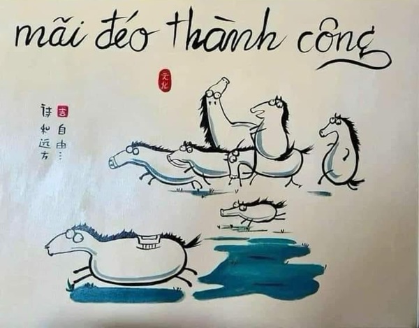 tranh mã đáo thành công meme