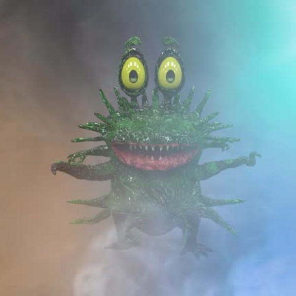 cartoon germs bacteria viruses 3D render