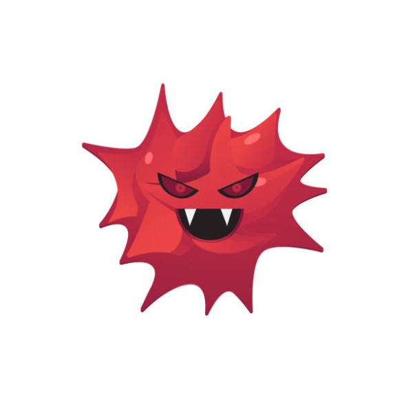 Bad virus monster vector illustration