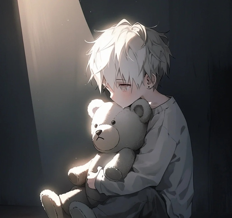 ảnh cậu bé buồn hoạt hình