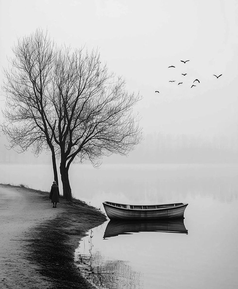 ảnh đen trắng buồn 10