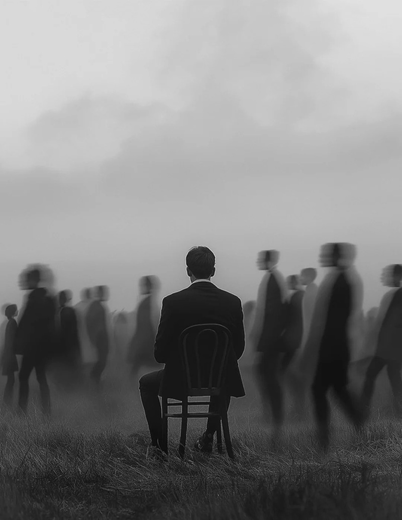 ảnh đen trắng buồn 8