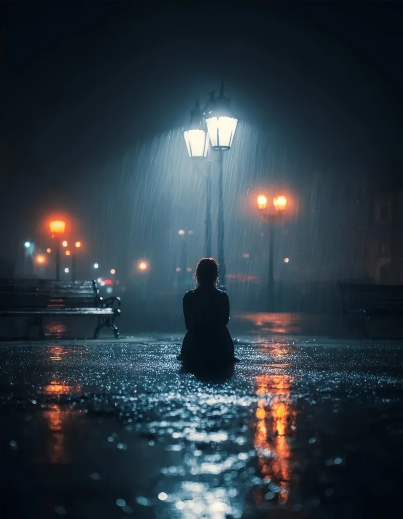 ảnh đi dưới mưa buồn 9