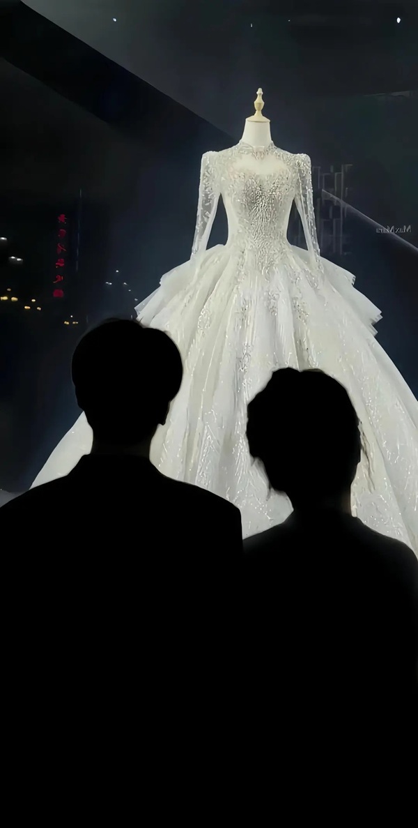 ảnh đứng nhìn váy cưới buồn 13