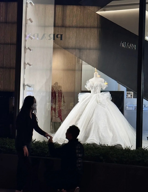 ảnh đứng nhìn váy cưới buồn 32