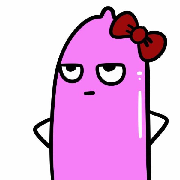 illustration of cartoon pink condom