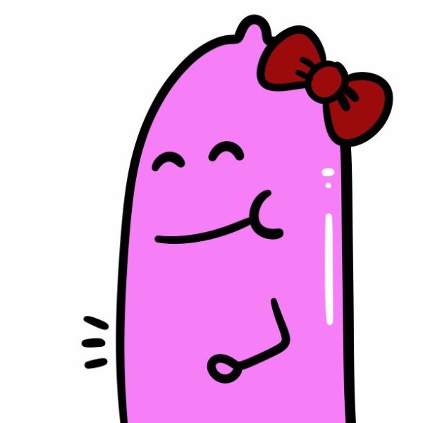 illustration of cartoon pink condom
