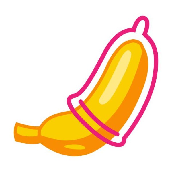Banana With Condom Contracption Illustration