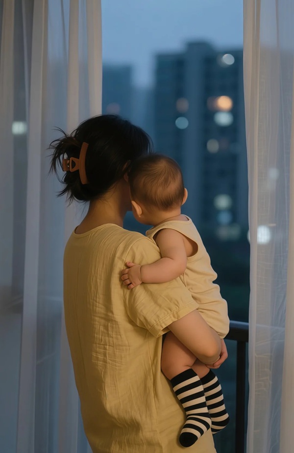 hình ảnh mẹ đơn thân buồn 11