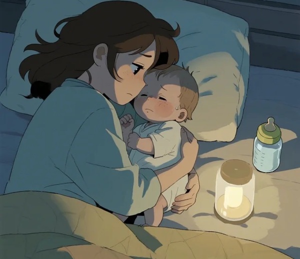 hình ảnh mẹ đơn thân buồn 13