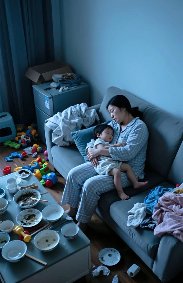 hình ảnh mẹ đơn thân buồn 2