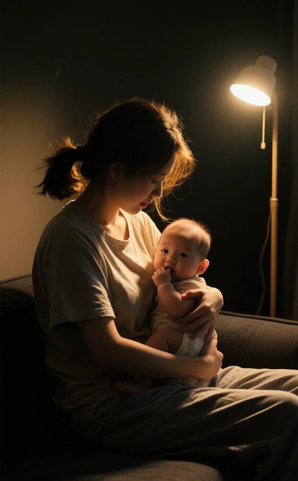 hình ảnh mẹ đơn thân buồn 5