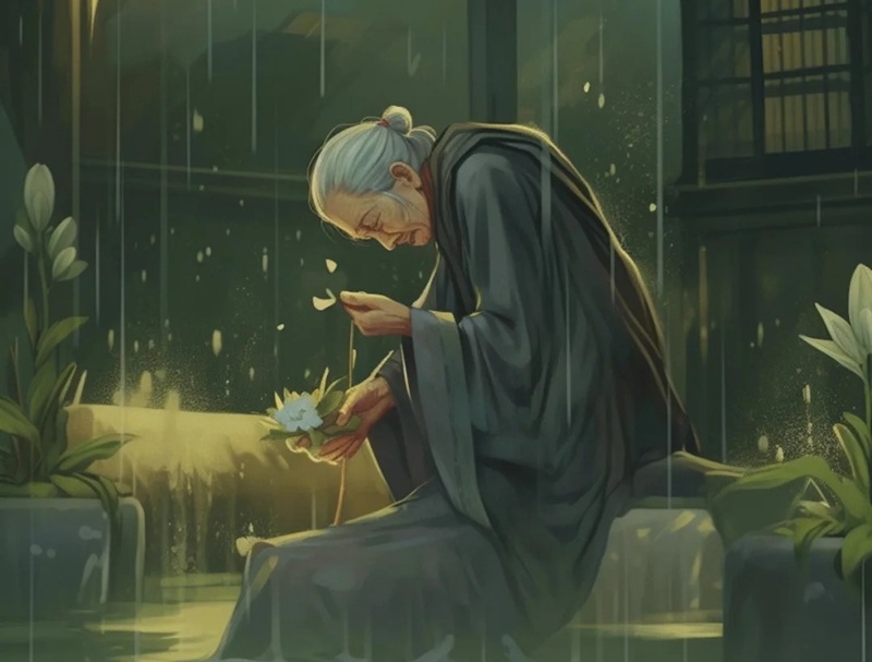 hình ảnh mẹ già khóc 36