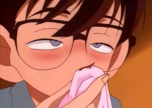 meme conan đỏ mặt