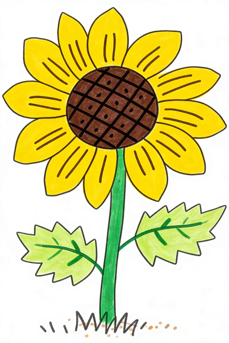 hình vẽ hoa hướng dương 1