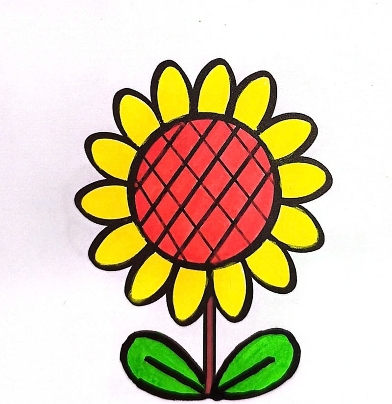 hình vẽ hoa hướng dương 17