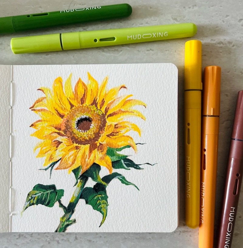 hình vẽ hoa hướng dương 2