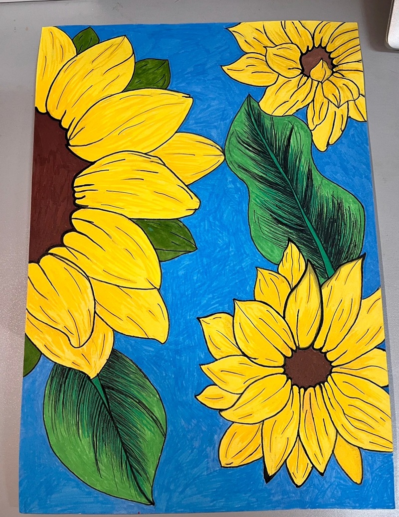 hình vẽ hoa hướng dương 3