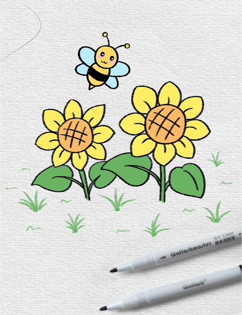 hình vẽ hoa hướng dương 34