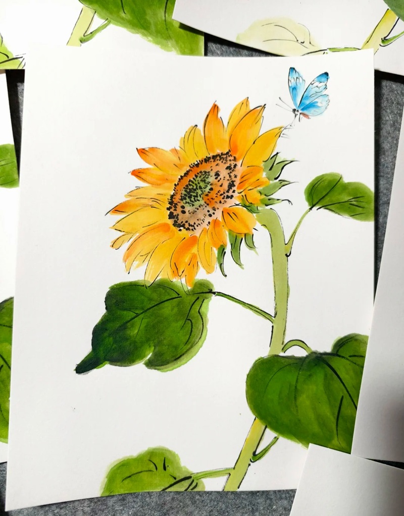 hình vẽ hoa hướng dương 36