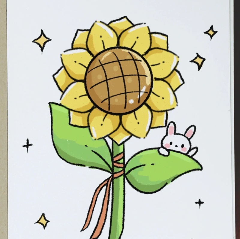 hình vẽ hoa hướng dương 4