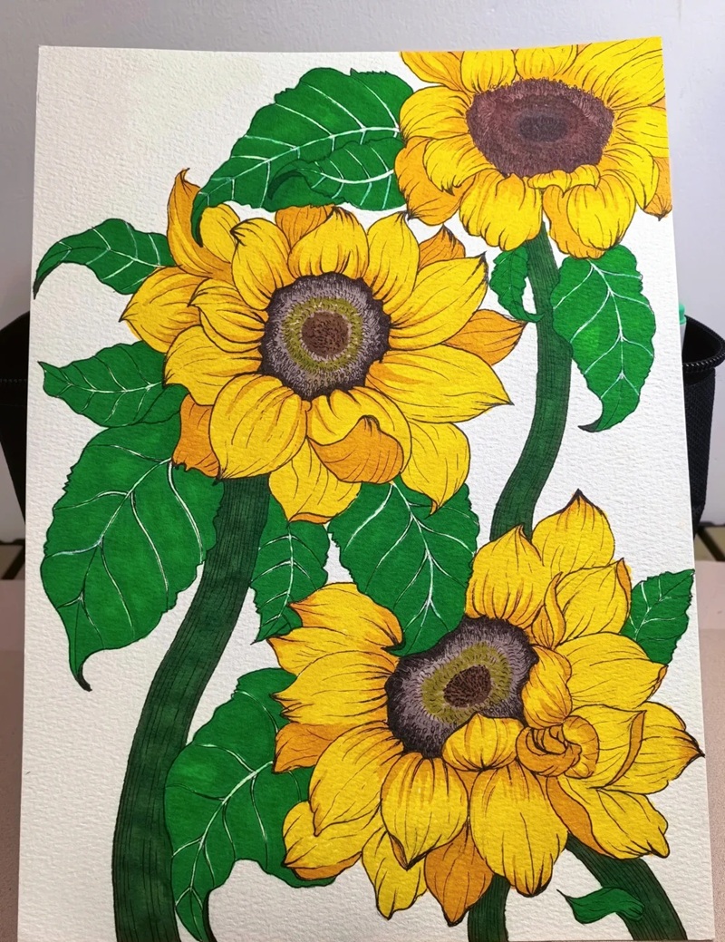 hình vẽ hoa hướng dương 6