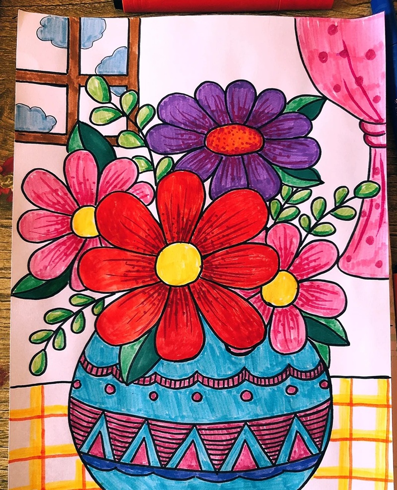 vẽ bình hoa lớp 6 18