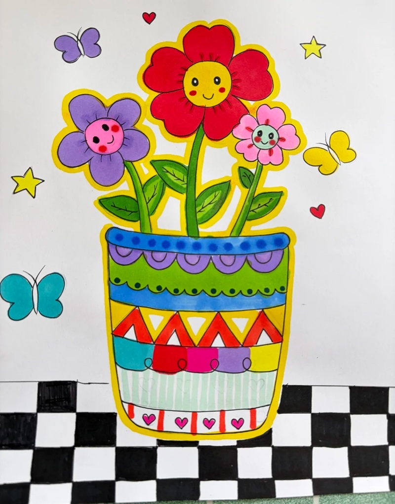 vẽ bình hoa lớp 6 39