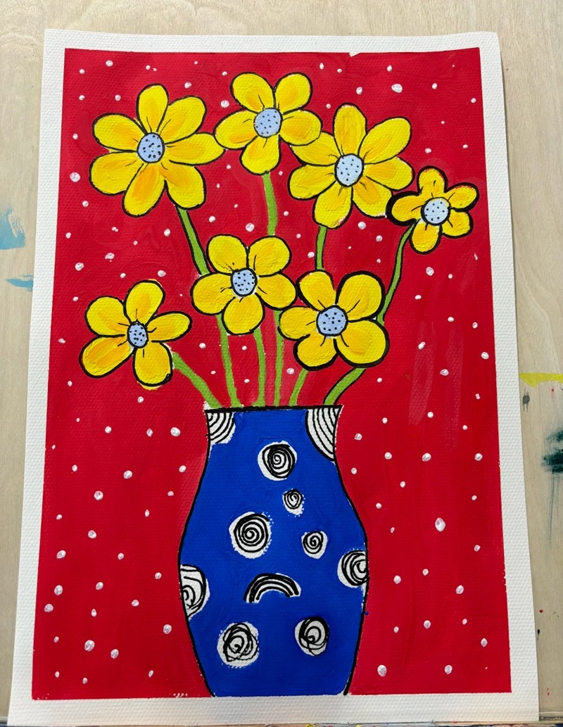 vẽ bình hoa lớp 6 6