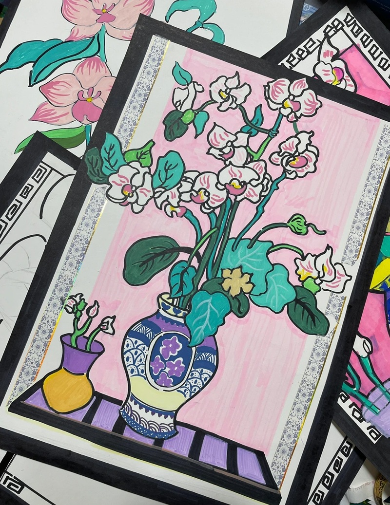 vẽ bình hoa lớp 6 9