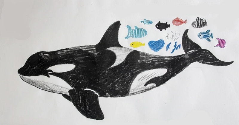 vẽ cá voi sát thủ​ 15