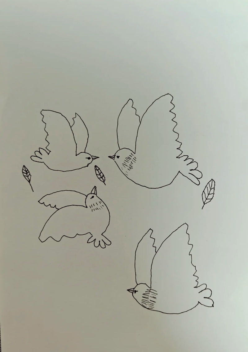 vẽ chim bồ câu hòa bình 2