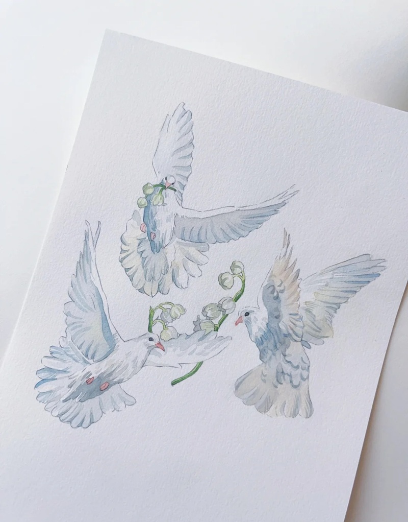 vẽ chim bồ câu hòa bình 27