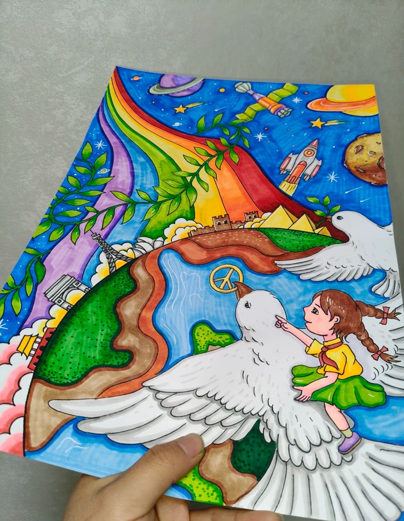 vẽ chim bồ câu hòa bình 30