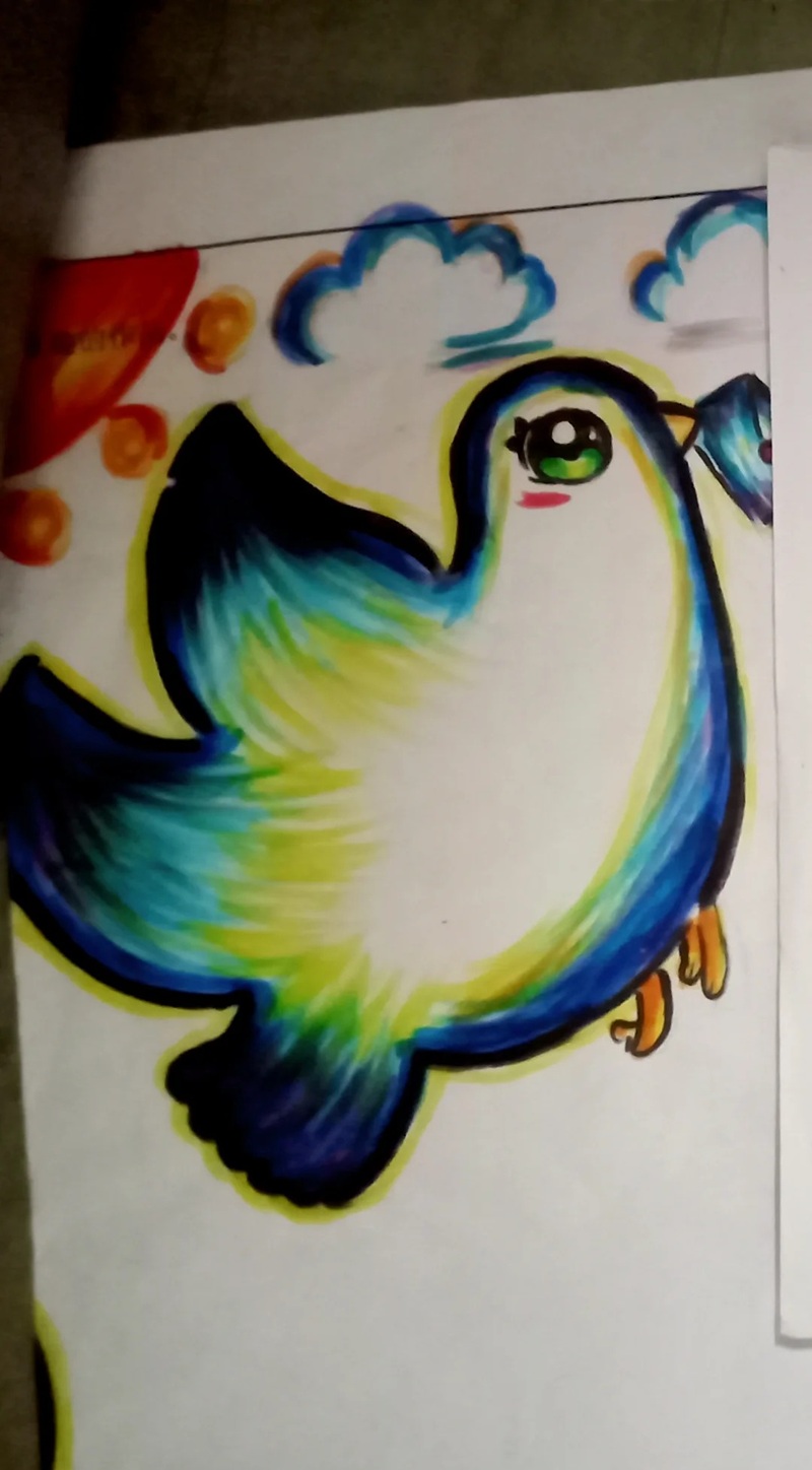 vẽ chim bồ câu hòa bình 38