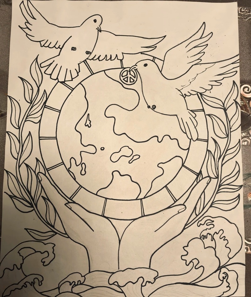 vẽ chim bồ câu hòa bình 5