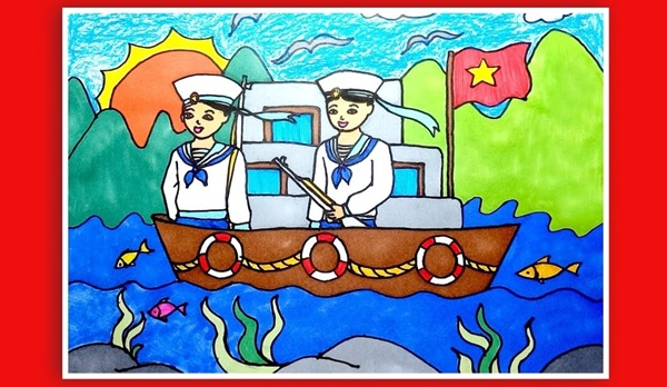 vẽ chú bộ đội hải quân 35