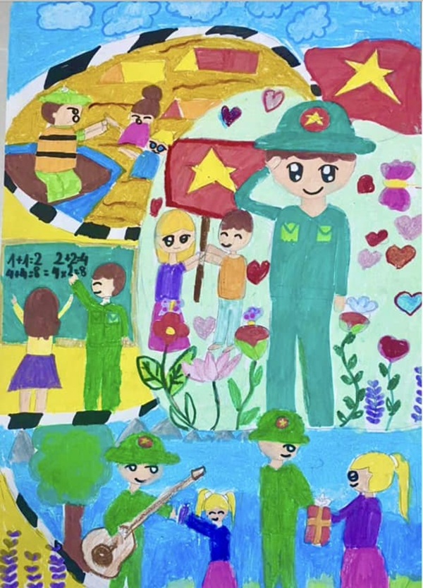 vẽ chú bộ đội lớp 1 15