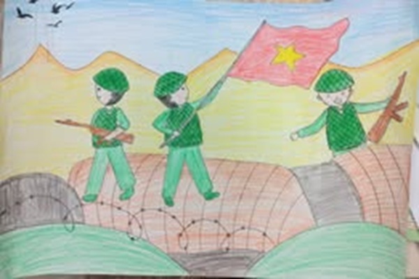 vẽ chú bộ đội lớp 1 19