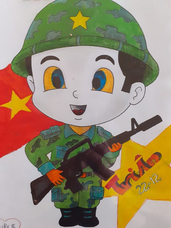vẽ chú bộ đội lớp 1 2