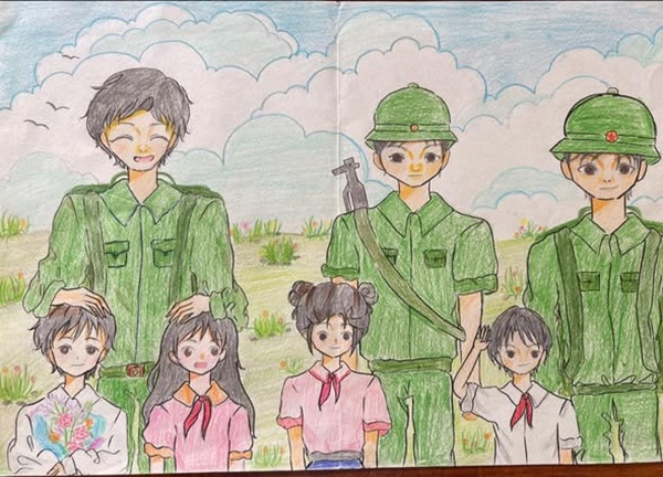 vẽ chú bộ đội lớp 1 5
