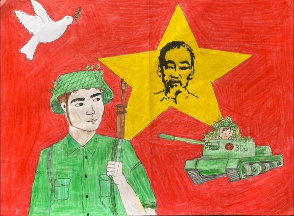 vẽ chú bộ đội lớp 1 6