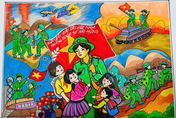 vẽ chú bộ đội lớp 5​ 11