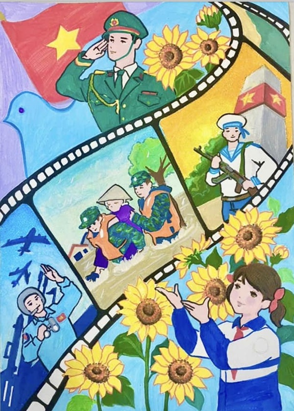 vẽ chú bộ đội lớp 5​ 19